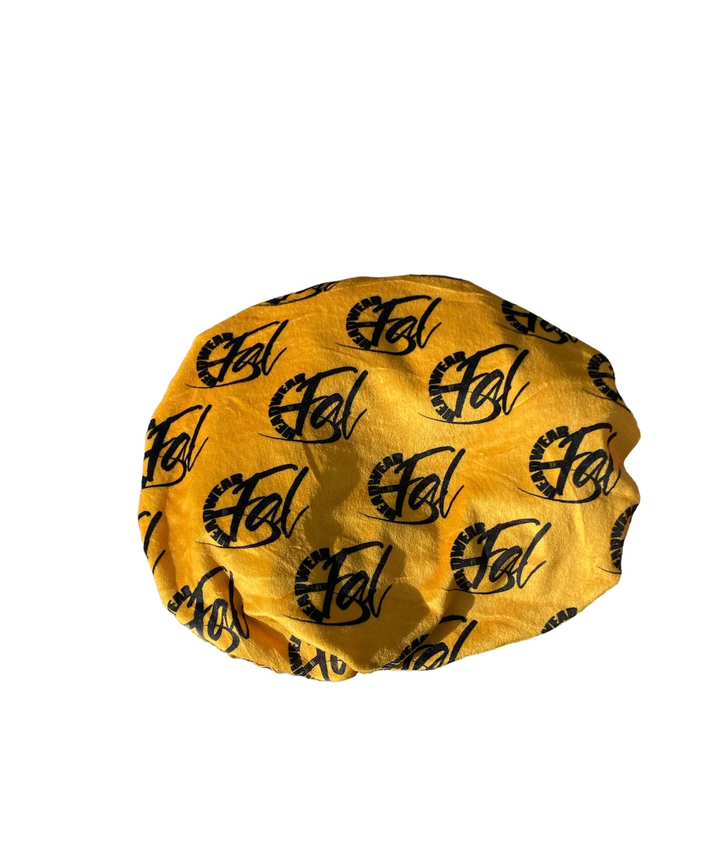 Yellow velvet kid bonnet