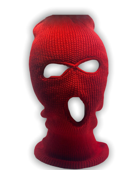 Red ski mask